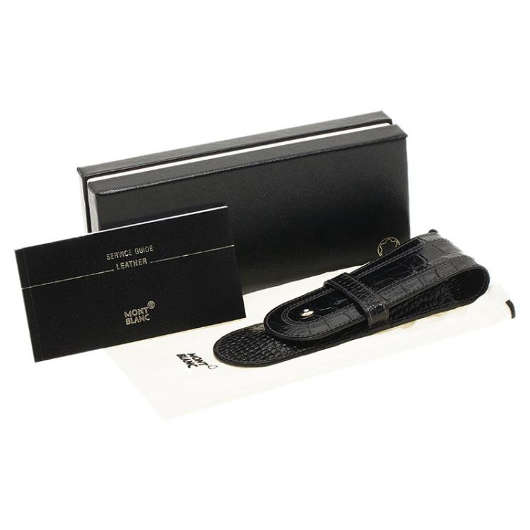 Pre Owned Montblanc Black Meisterstuck Leather Double-Pen Pouch
