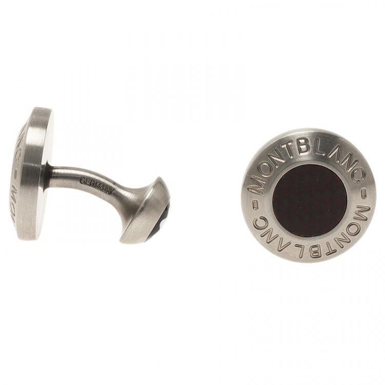 Pre Owned Montblanc Black Stainless Steel Heritage Men's Cufflinks