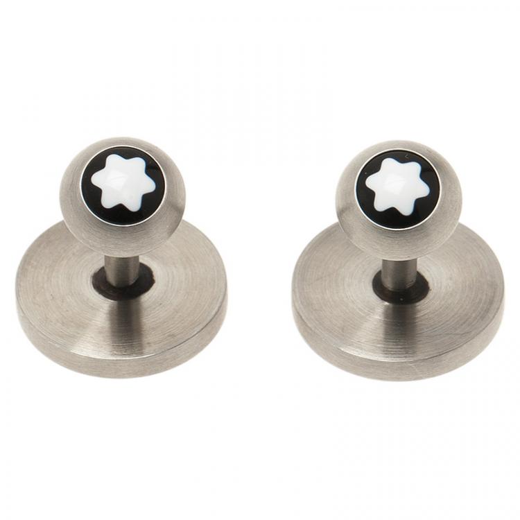 Pre Owned Montblanc Black Stainless Steel Heritage Men's Cufflinks