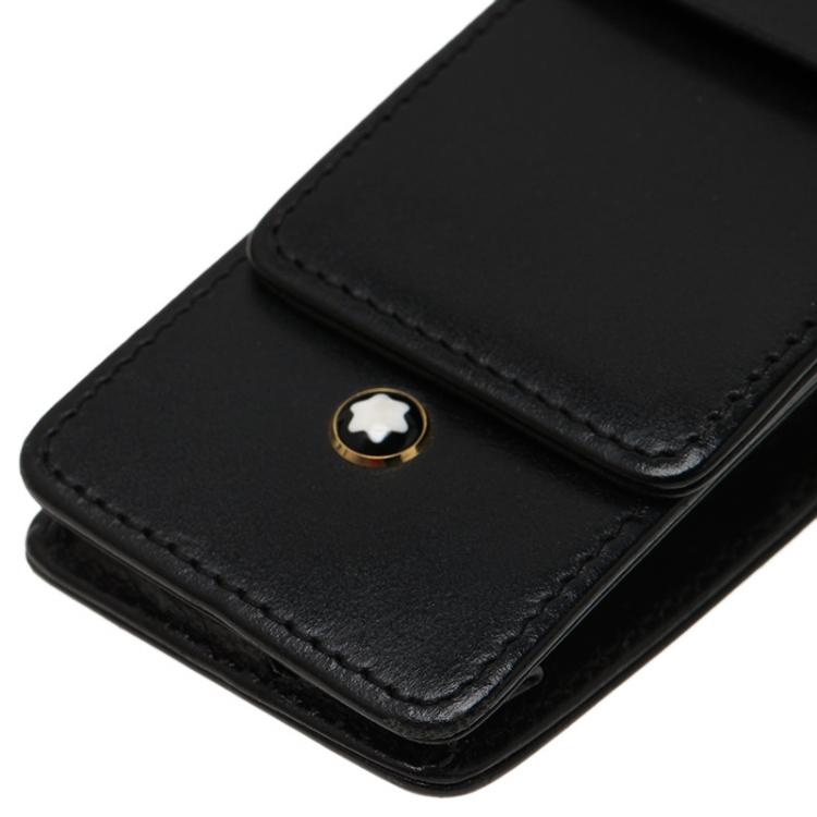 مملوكة مسبقًا Montblanc Black Meisterstuck Leather Double-Pen Pouch
