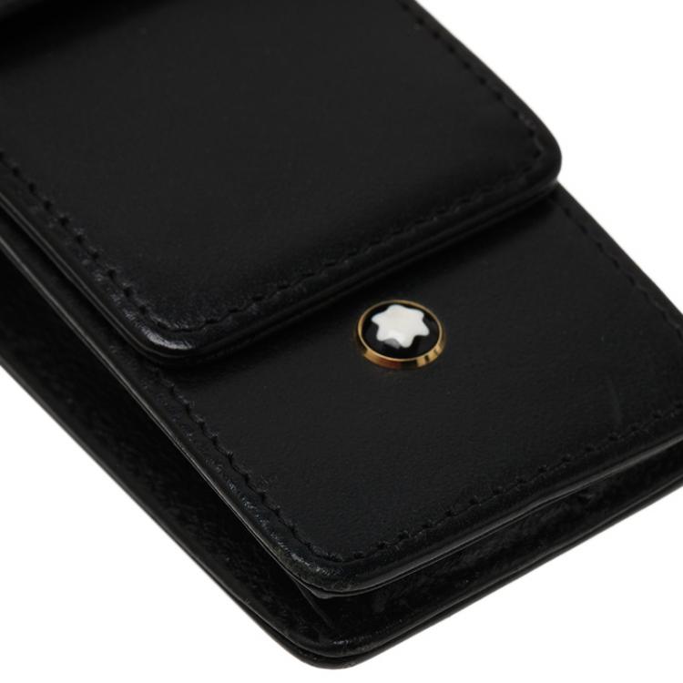 مملوكة مسبقًا Montblanc Black Meisterstuck Leather Double-Pen Pouch