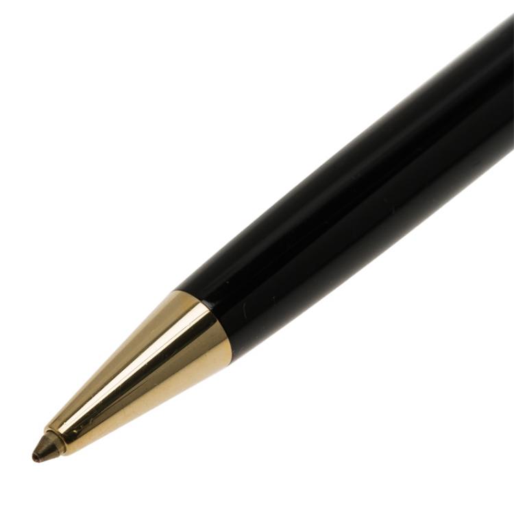 Pre Owned Montblanc Black Silver and Resin Meisterstück Solitaire Doué Ballpoint Pen