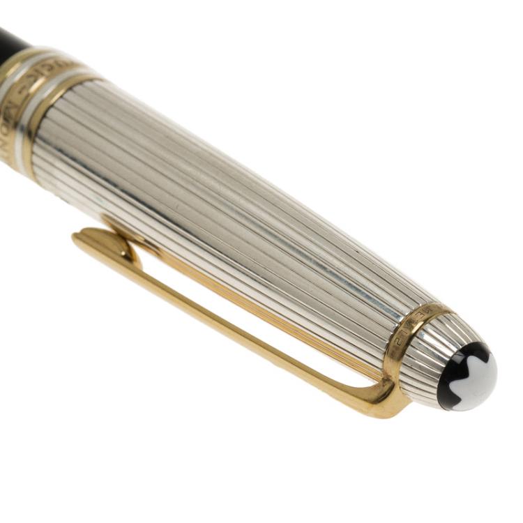 Pre Owned Montblanc Black Silver and Resin Meisterstück Solitaire Doué Ballpoint Pen