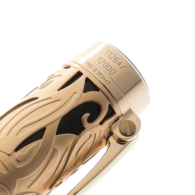 مملوكة مسبقًا Montblanc Carlo Collodi Brown Resin Gold Plated Limited Edition Fountain Pen, with 18k Gold Nib