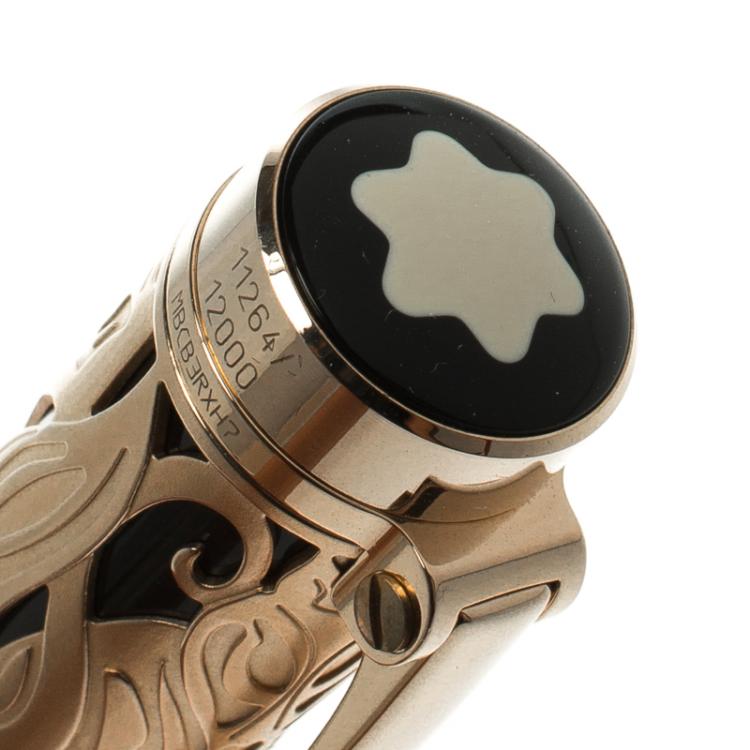 مملوكة مسبقًا Montblanc Carlo Collodi Brown Resin Gold Plated Limited Edition Fountain Pen, with 18k Gold Nib