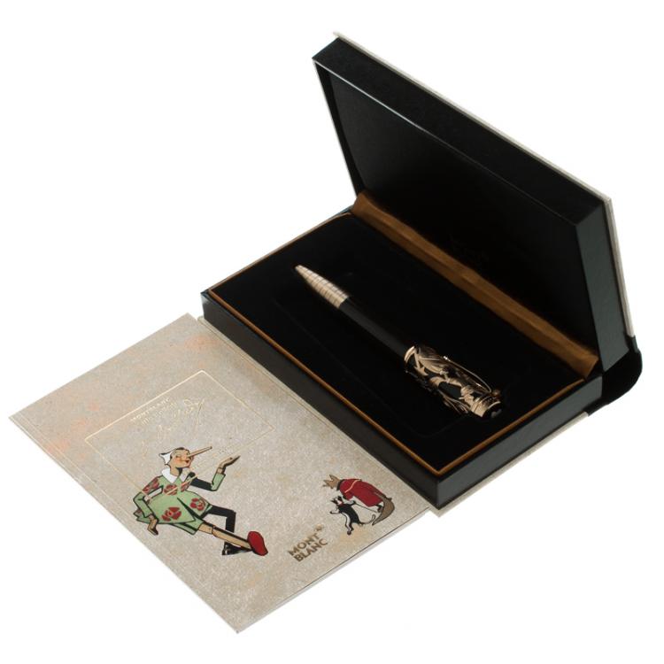 مملوكة مسبقًا Montblanc Carlo Collodi Brown Resin Gold Plated Limited Edition Fountain Pen, with 18k Gold Nib