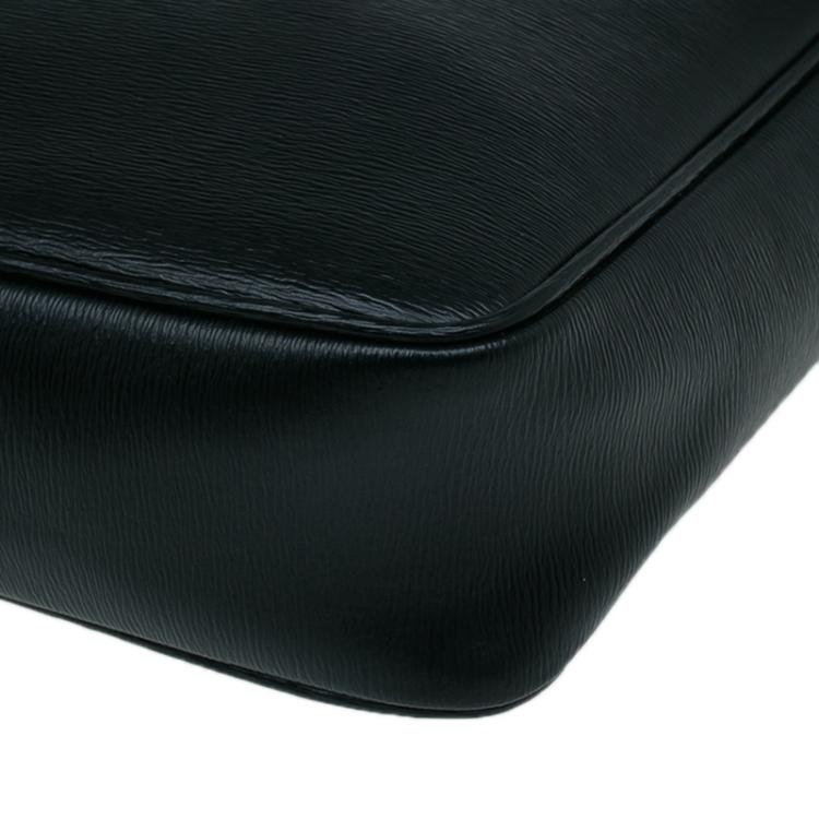 مملوكة مسبقًا Montblanc Black Leather Westhide North South Messenger Bag 