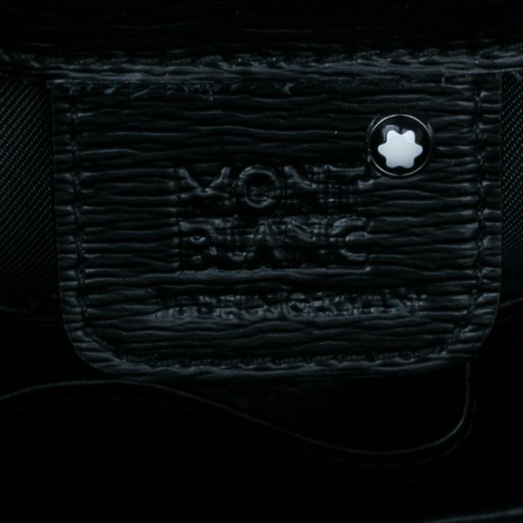 مملوكة مسبقًا Montblanc Black Leather Westhide North South Messenger Bag 