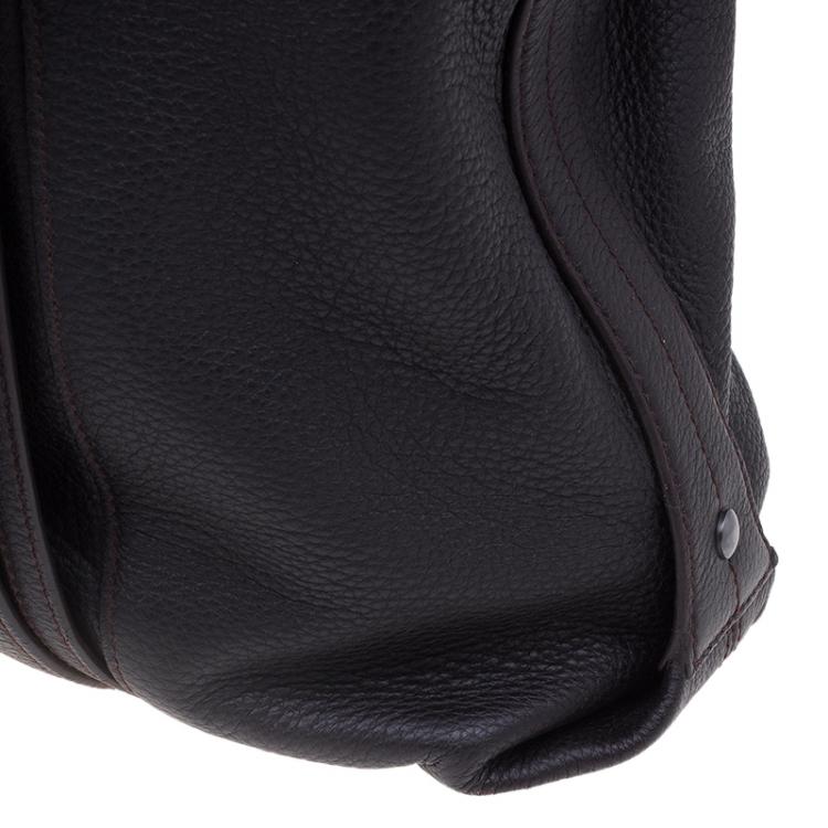 Pre Owned Montblanc Dark Brown Soft Grained Leather Meisterstuck Tote 