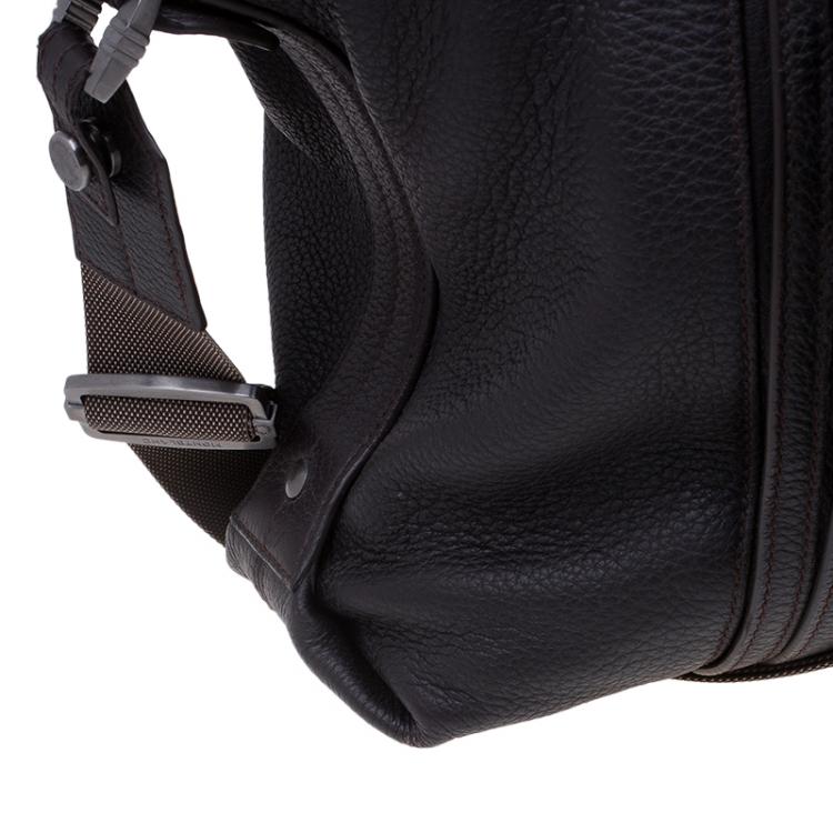 Pre Owned Montblanc Dark Brown Soft Grained Leather Meisterstuck Tote 