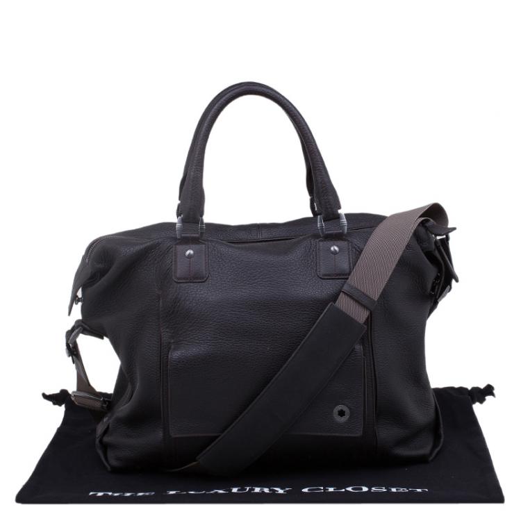 Pre Owned Montblanc Dark Brown Soft Grained Leather Meisterstuck Tote 