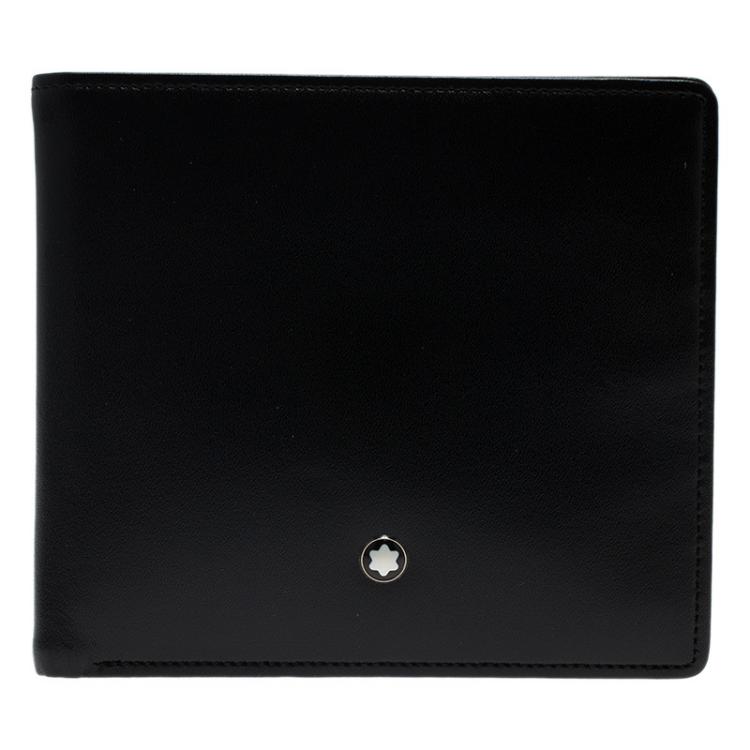 Pre Owned Montblanc Black Leather Miesterstuck Bifold Wallet