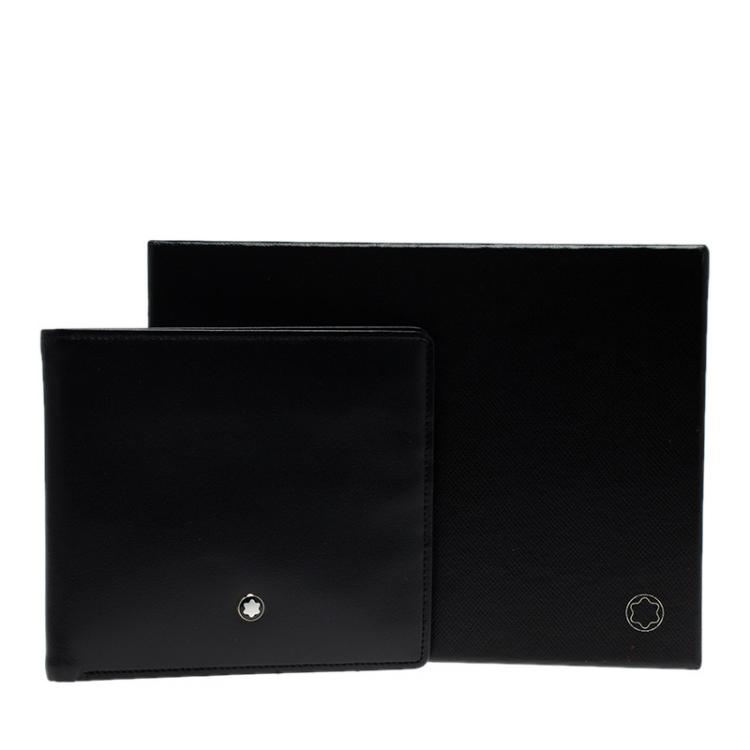 Pre Owned Montblanc Black Leather Miesterstuck Bifold Wallet