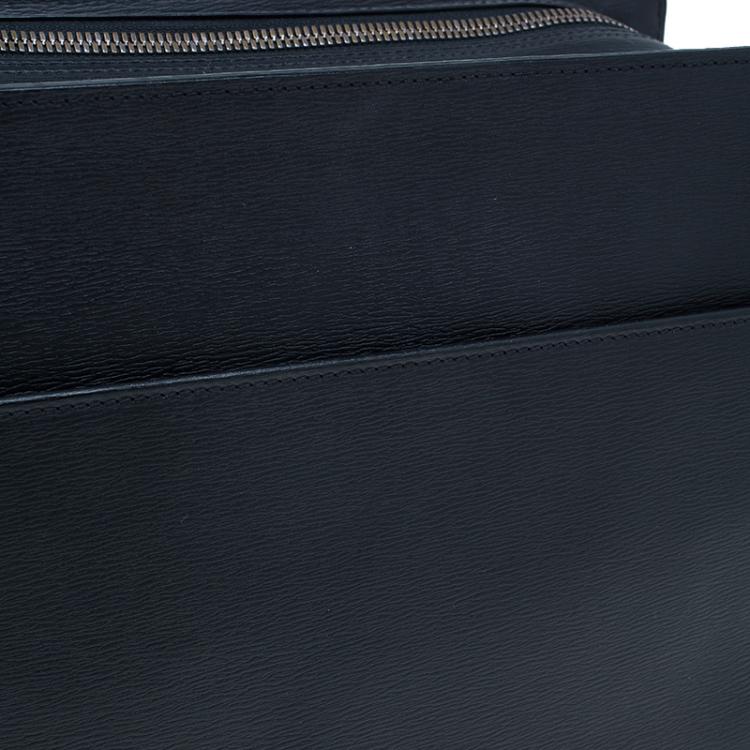 Pre Owned Montblanc Black Leather Messenger Bag