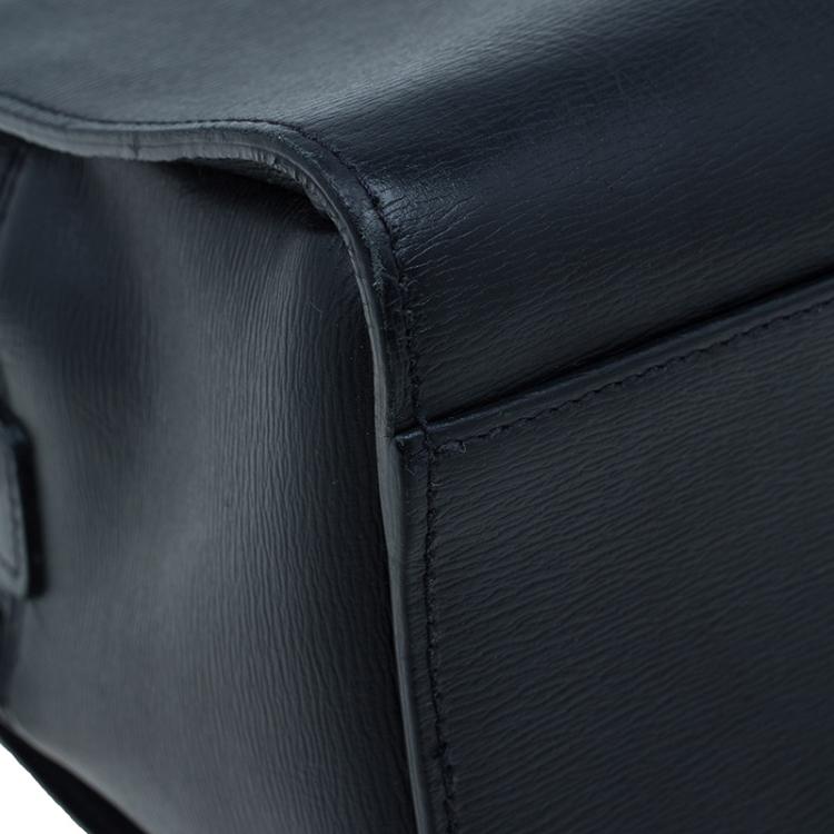 Pre Owned Montblanc Black Leather Messenger Bag