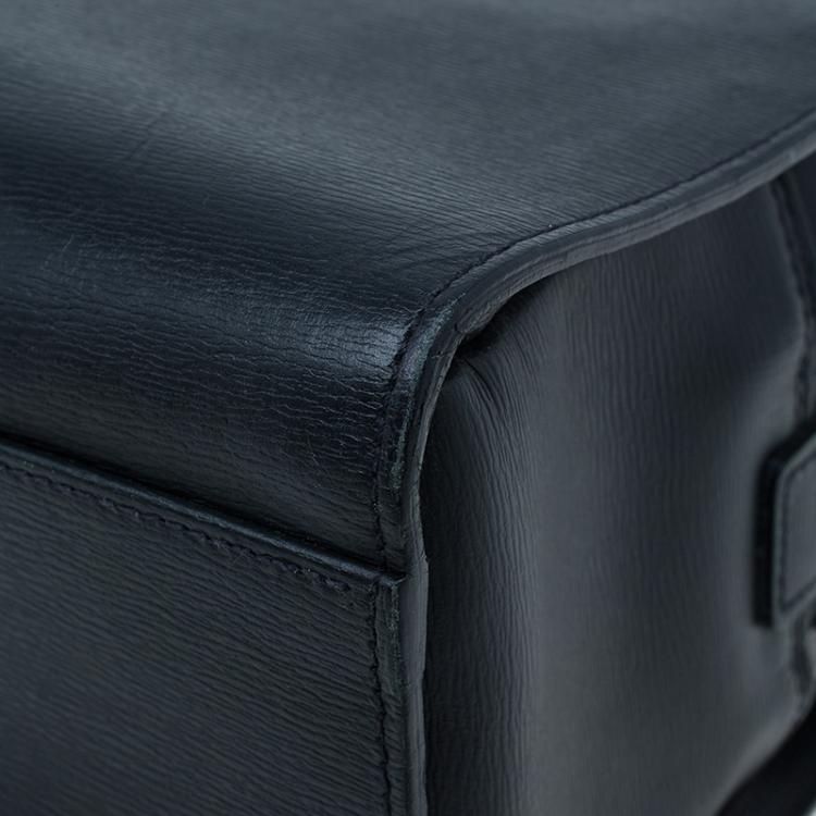 Pre Owned Montblanc Black Leather Messenger Bag