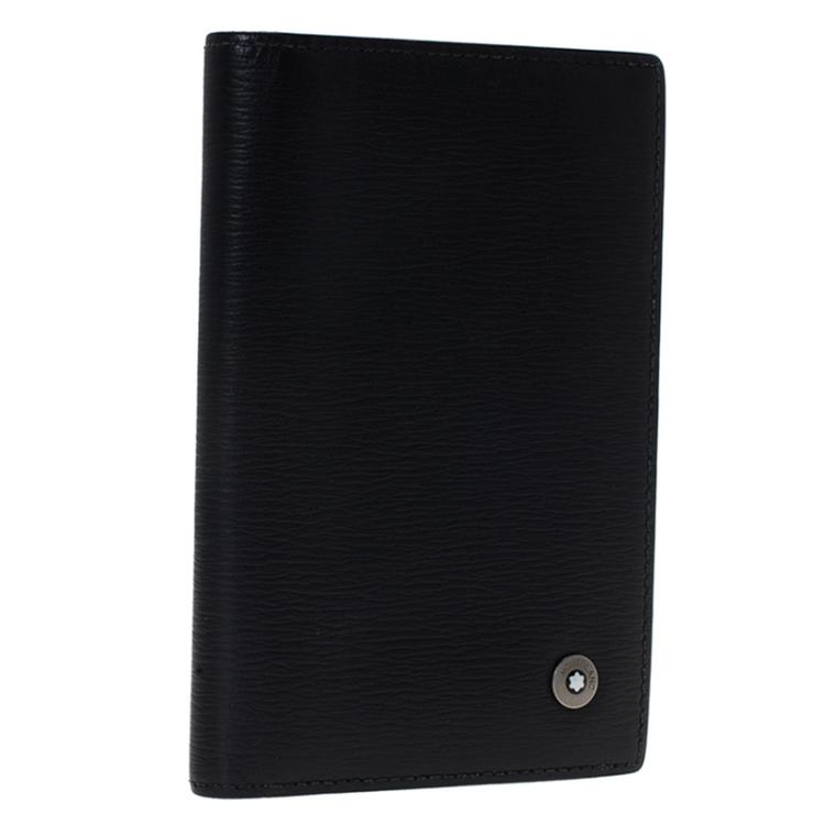Pre Owned Montblanc Black Leather Westside Business Card Holder