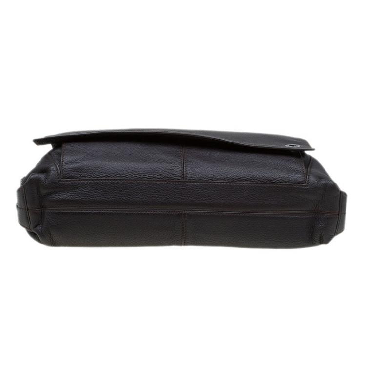 Pre Owned Montblanc Choco Brown Leather Meisterstuck Messenger Bag
