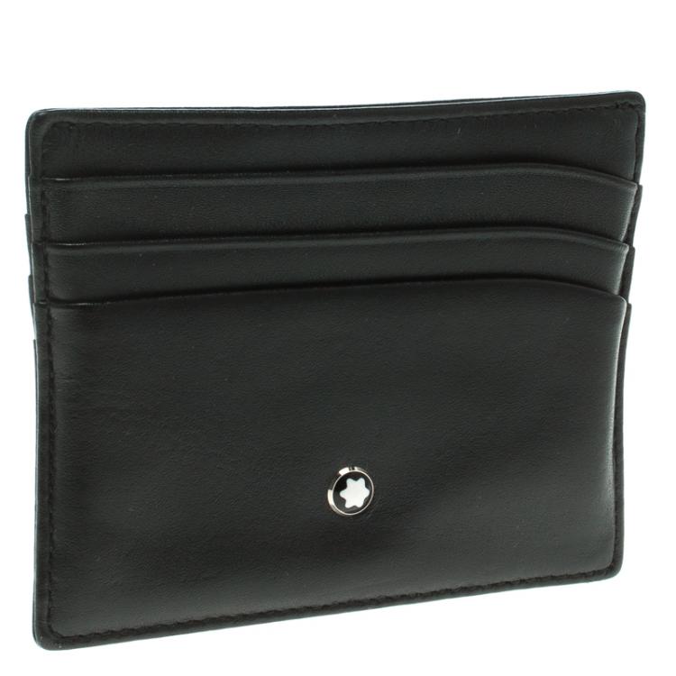 Pre Owned Montblanc Black Leather Meisterstuck Card Holder 6CC