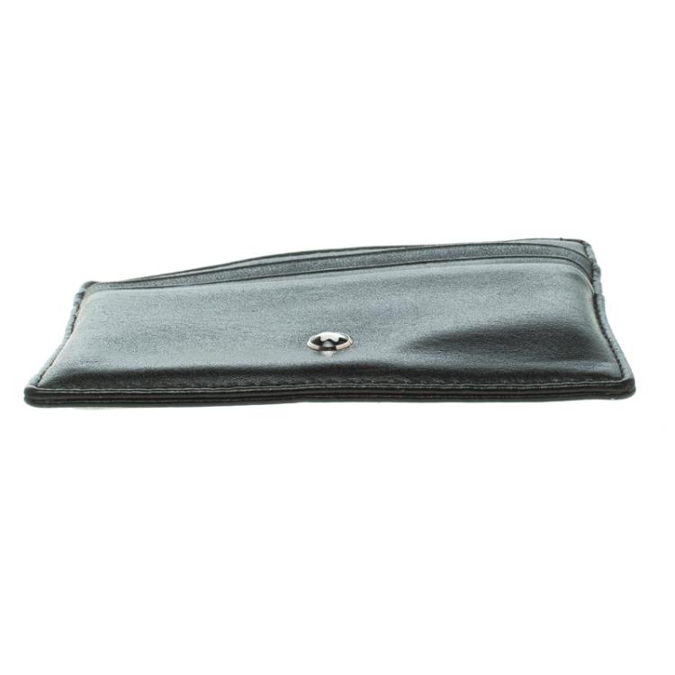Pre Owned Montblanc Black Leather Meisterstuck Card Holder 6CC