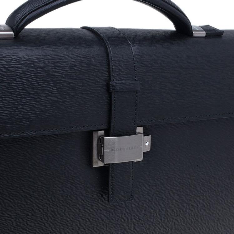 مملوكة مسبقًا Montblanc Black Leather Westside Single Gusset Briefcase