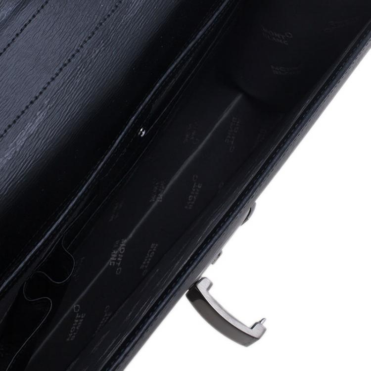 مملوكة مسبقًا Montblanc Black Leather Westside Single Gusset Briefcase