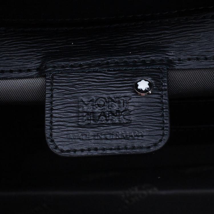 مملوكة مسبقًا Montblanc Black Leather Westside Single Gusset Briefcase