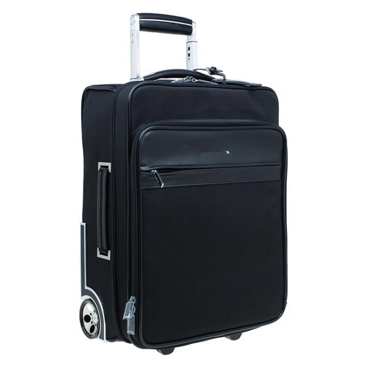 Pre Owned Montblanc Black Fabric/Leather Night Flight Trolley 