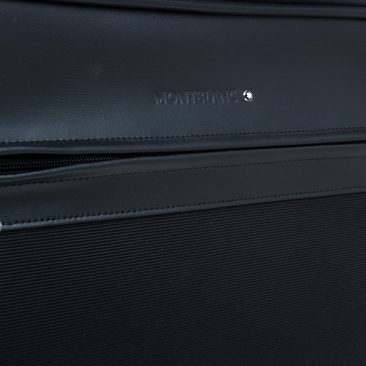 Pre Owned Montblanc Black Fabric/Leather Night Flight Trolley 