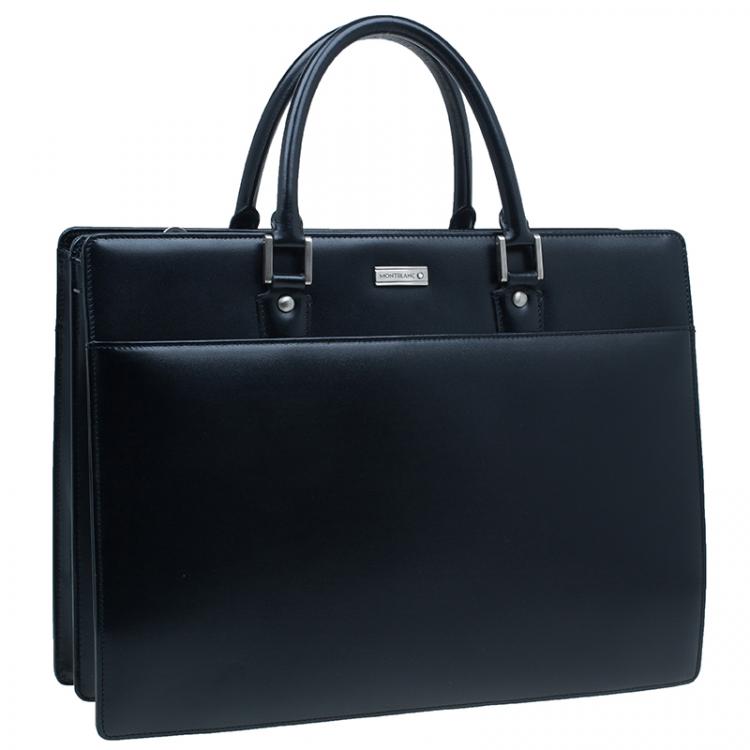 Pre Owned Montblanc Black Leather Meisterstuck Document Case