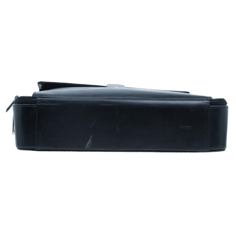 Pre Owned Montblanc Back Leather Meisterstuck Laptop Bag