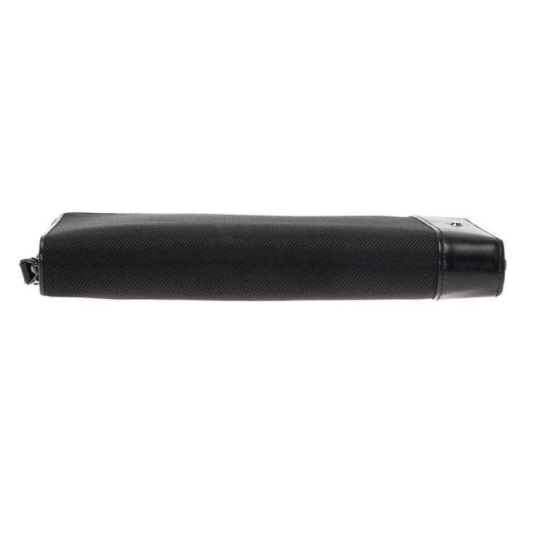 Pre Owned Montblanc Black Fabric and Leather Meisterstuck  Zip Around Agenda