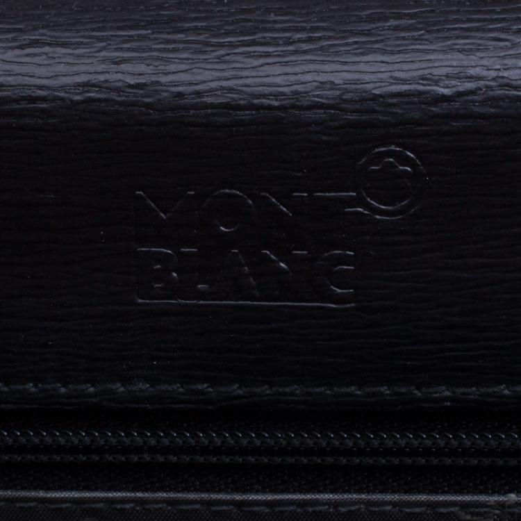 Pre Owned Montblanc Black Leather Westside Double Gusset Briefcase