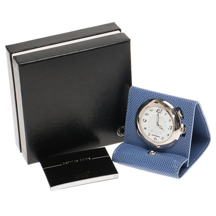 Pre Owned Montblanc White Stainless Steel Classic Pocket Watch 45MM