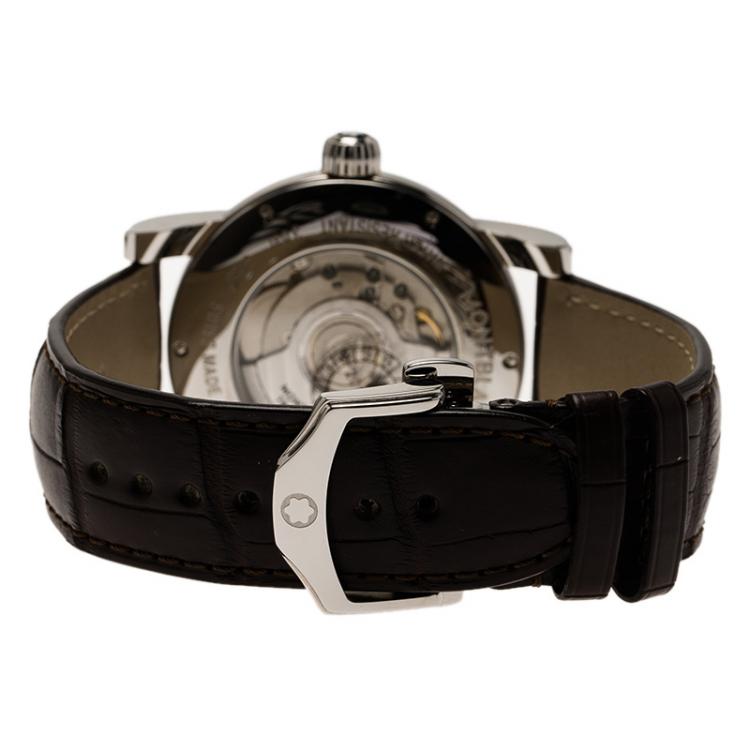 Pre Owned Montblanc Silver Stainless Steel Star Men's Wristwatch 41MM