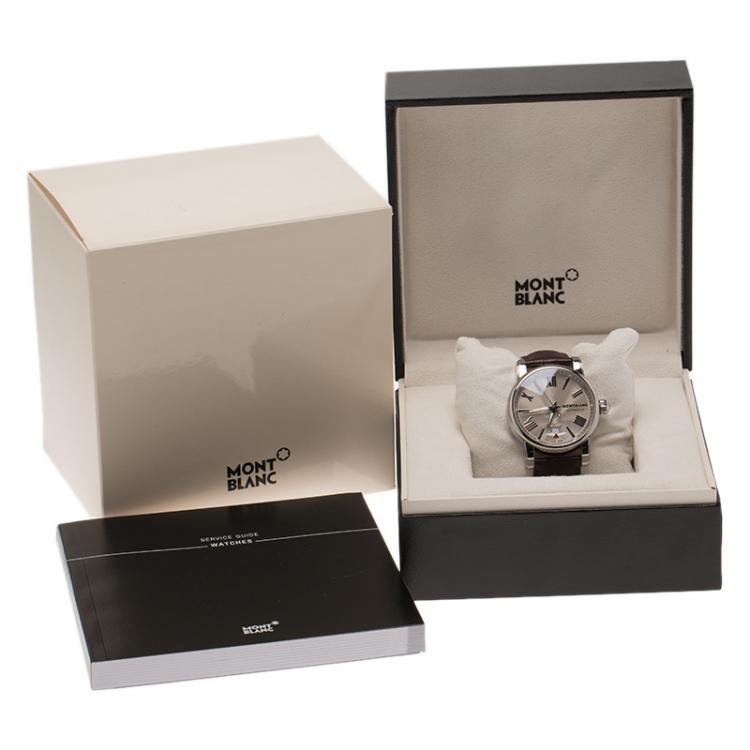 Pre Owned Montblanc Silver Stainless Steel Star Men's Wristwatch 41MM