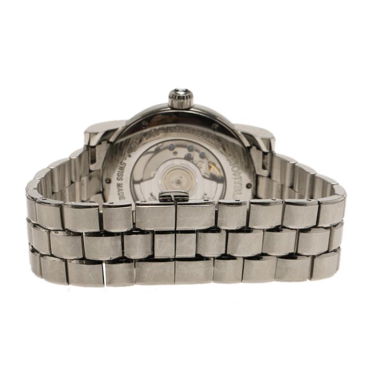 Pre Owned Montblanc Black Stainless Steel Star Automatic Men's Wristwatch 40MM