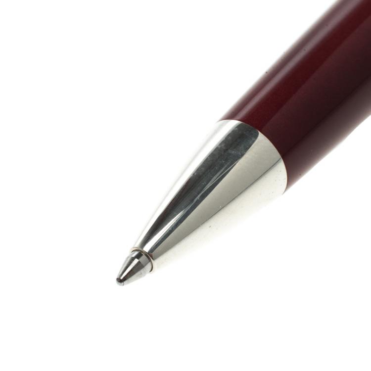Pre Owned Montegrappa Red Resin Silver Ballpoint Pen