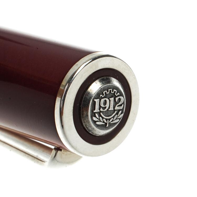 Pre Owned Montegrappa Red Resin Silver Ballpoint Pen