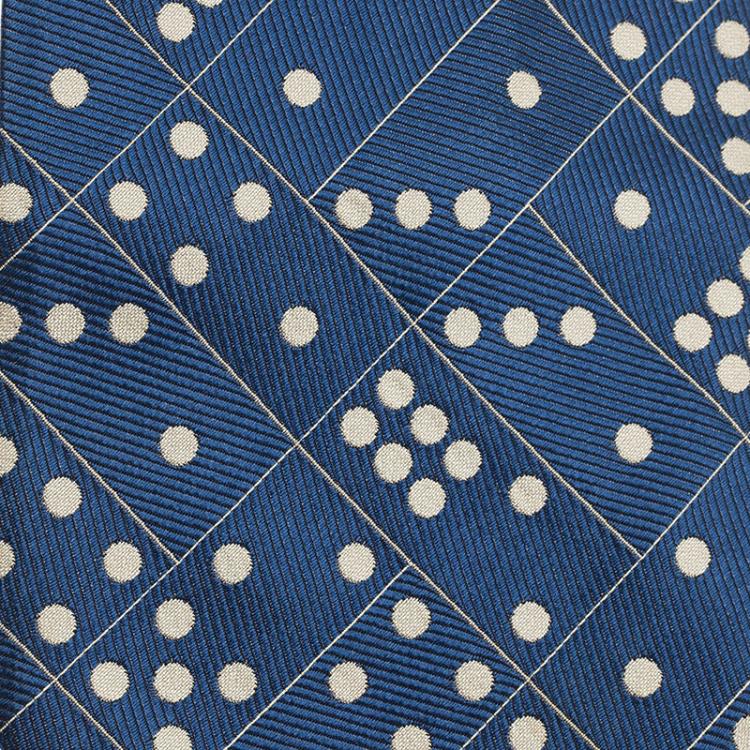 مملوكة مسبقًا Moschino Blue Domino Print Silk Tie