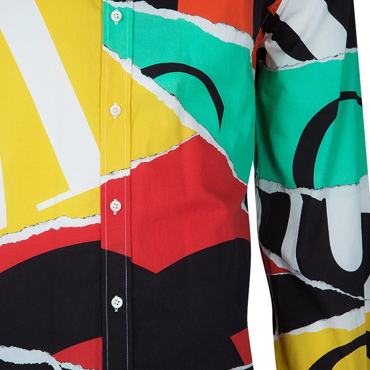 Pre Owned Moschino Couture Men's Abstract Printed Shirt XXL