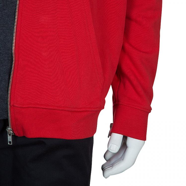 Pre Owned Moschino Men's Red Logo Hooded Jacket M