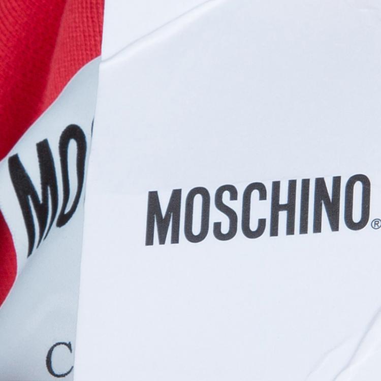 Pre Owned Moschino Men's Red Logo Hooded Jacket M