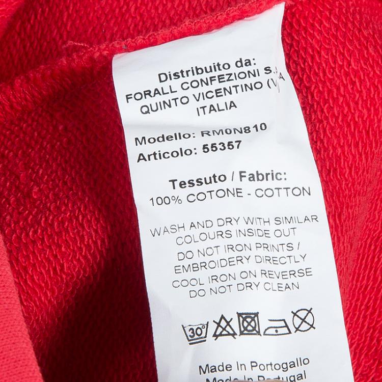 Pre Owned Moschino Men's Red Logo Hooded Jacket M