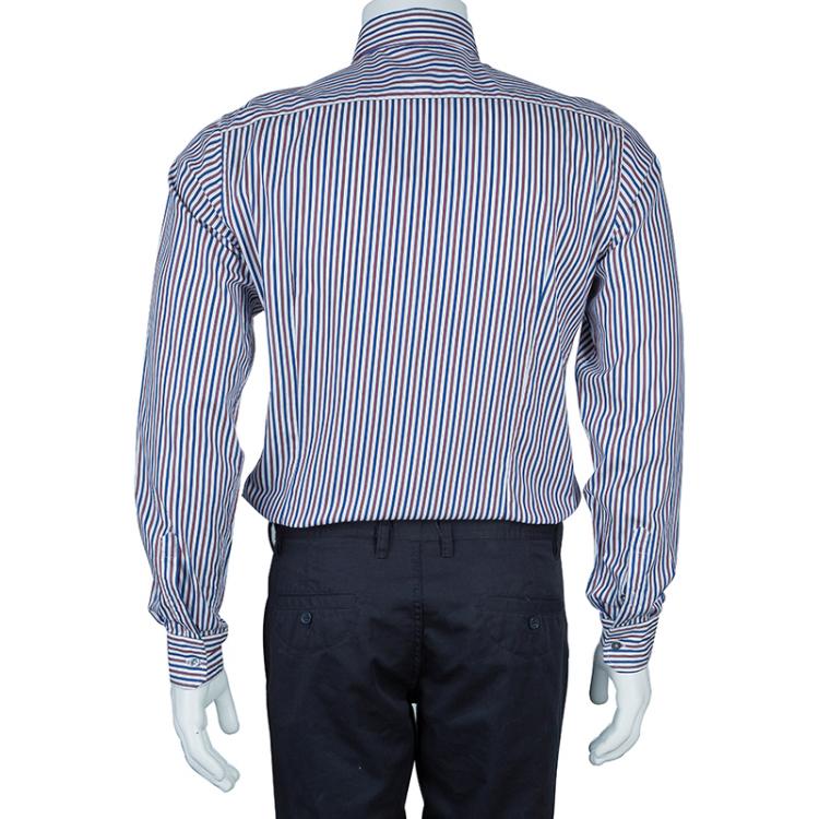 Pre Owned Moschino Men's Multicolor Striped Shirt M