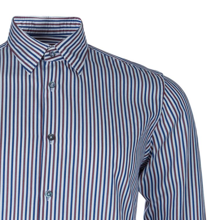 Pre Owned Moschino Men's Multicolor Striped Shirt M