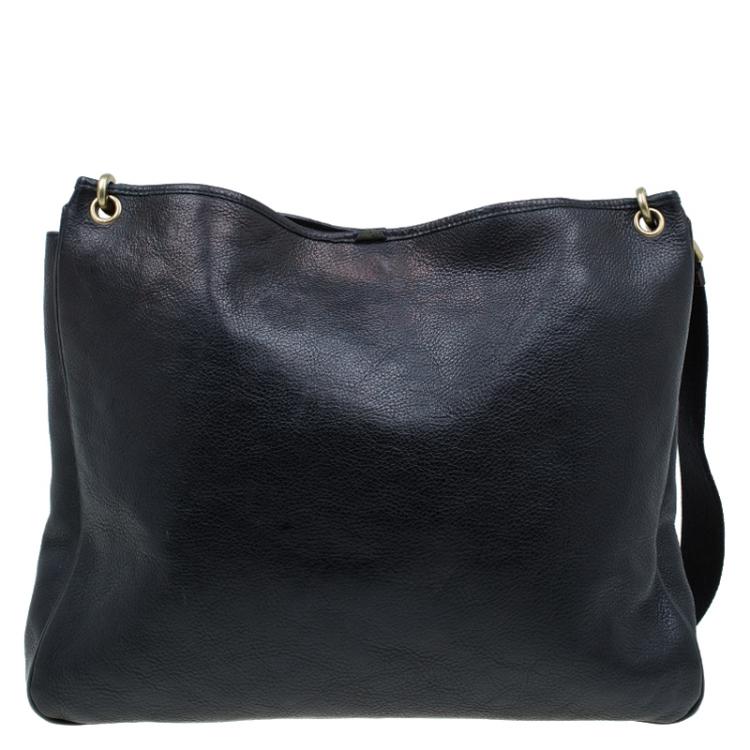 Pre Owned Mulberry Black Leather Messenger Bag