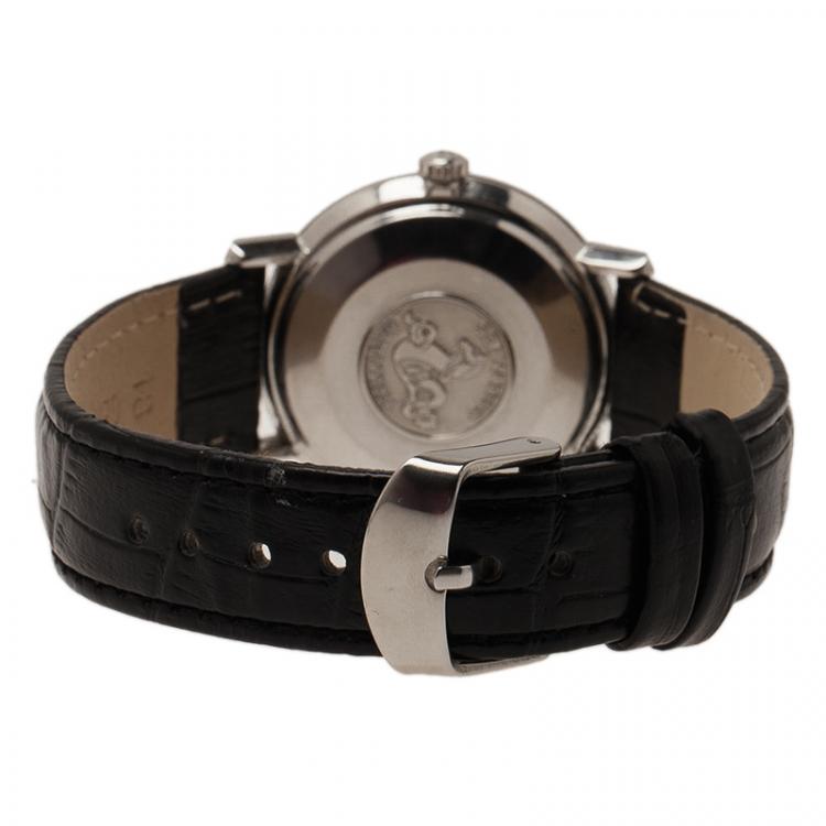 Pre Owned Omega Black Stainless Steel Seamaster Men's Wristwatch 34MM