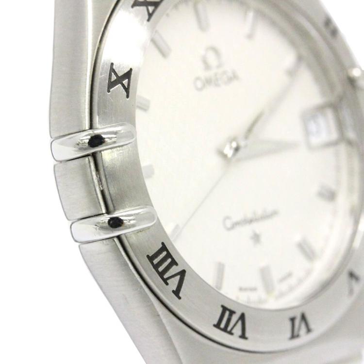 Pre Owned Omega White Stainless Steel Constellation Men's Wristwatch 33MM