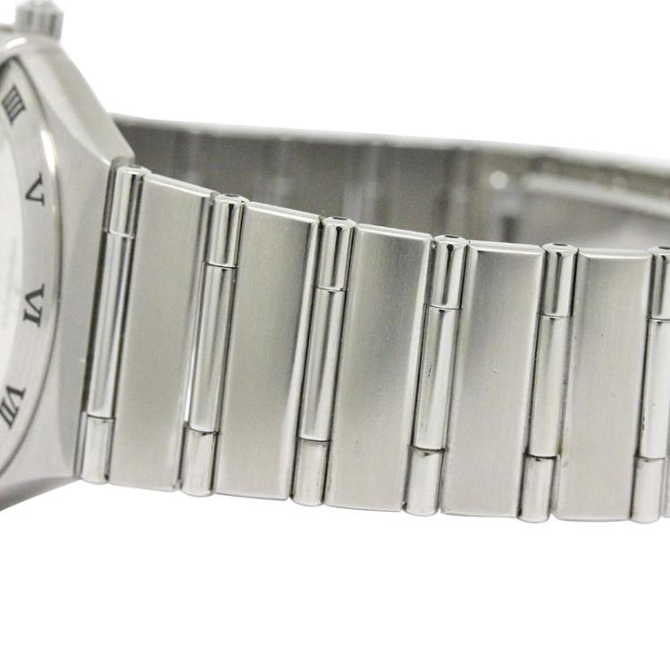 Pre Owned Omega White Stainless Steel Constellation Men's Wristwatch 33MM